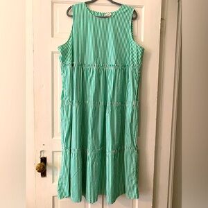 J.Crew Summer Dress(Green) W/Pockets Size 20